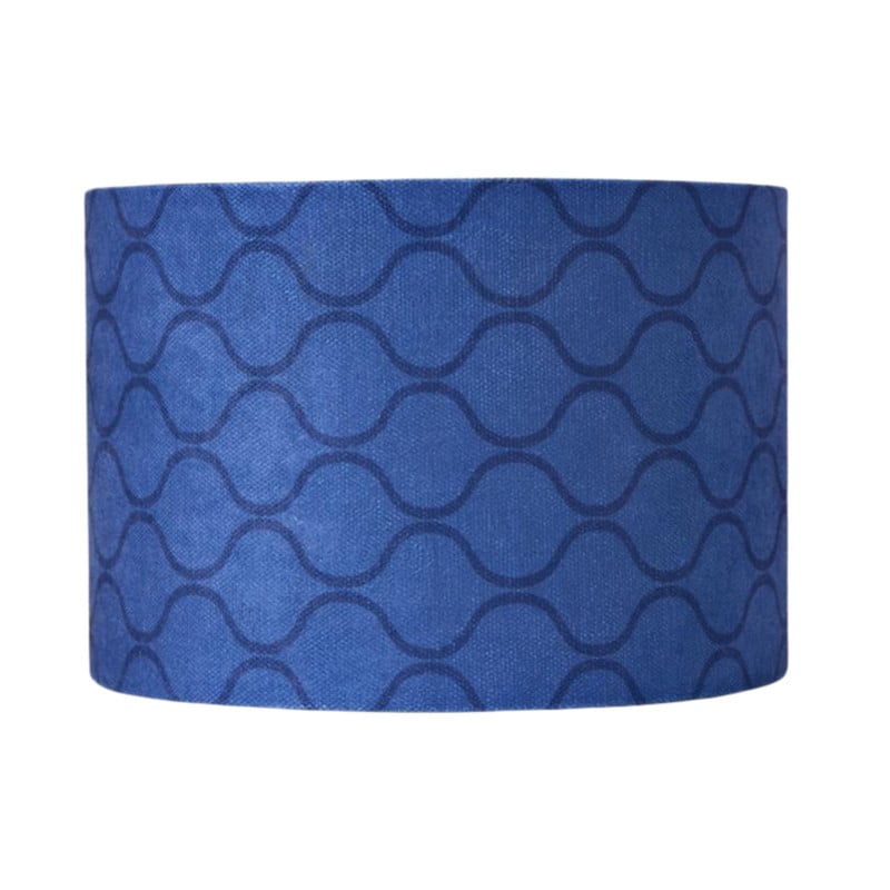 Lampenkap grafisch - blauw - ø24.5x17 cm