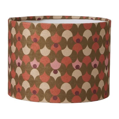 Lampenkap retro klein - bruin/roze - ø21x15.5 cm