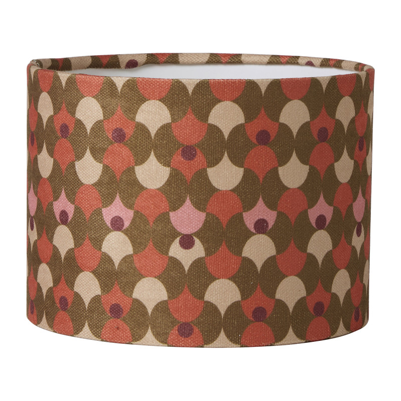 Lampenkap retro klein - bruin/roze - ø21x15.5 cm