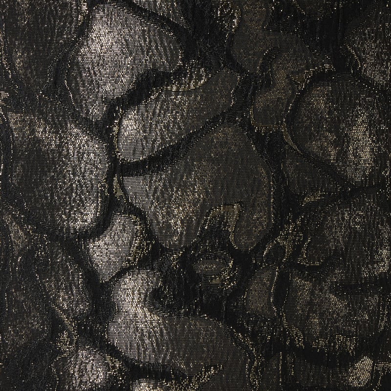 Lampenkap jacquard klein - goudkleurig/zwart - ø21x15.5 cm