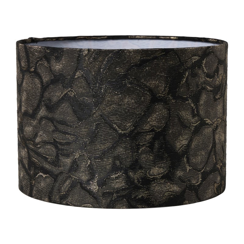Lampenkap jacquard groot - goudkleurig/zwart - ø24x17 cm