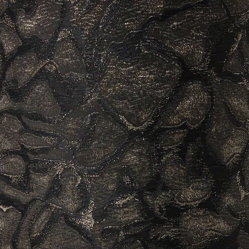 Lampenkap jacquard groot - goudkleurig/zwart - ø24x17 cm