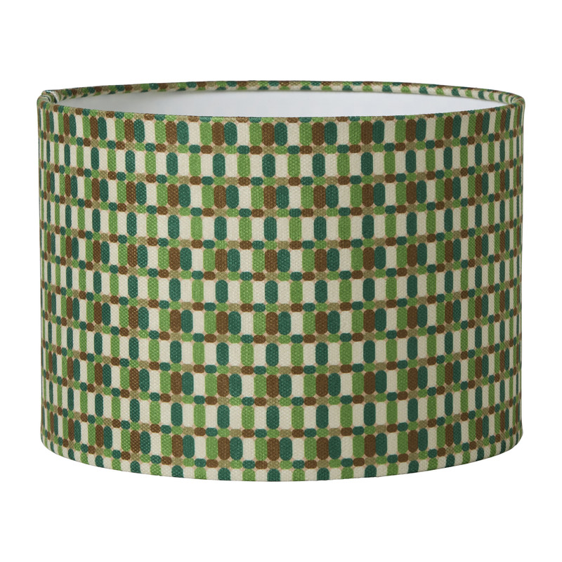 Lampenkap retro groot - groen/blauw - ø24x17 cm