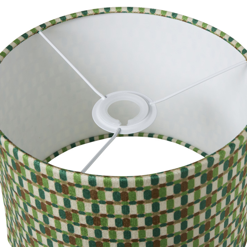 Lampenkap retro groot - groen/blauw - ø24x17 cm