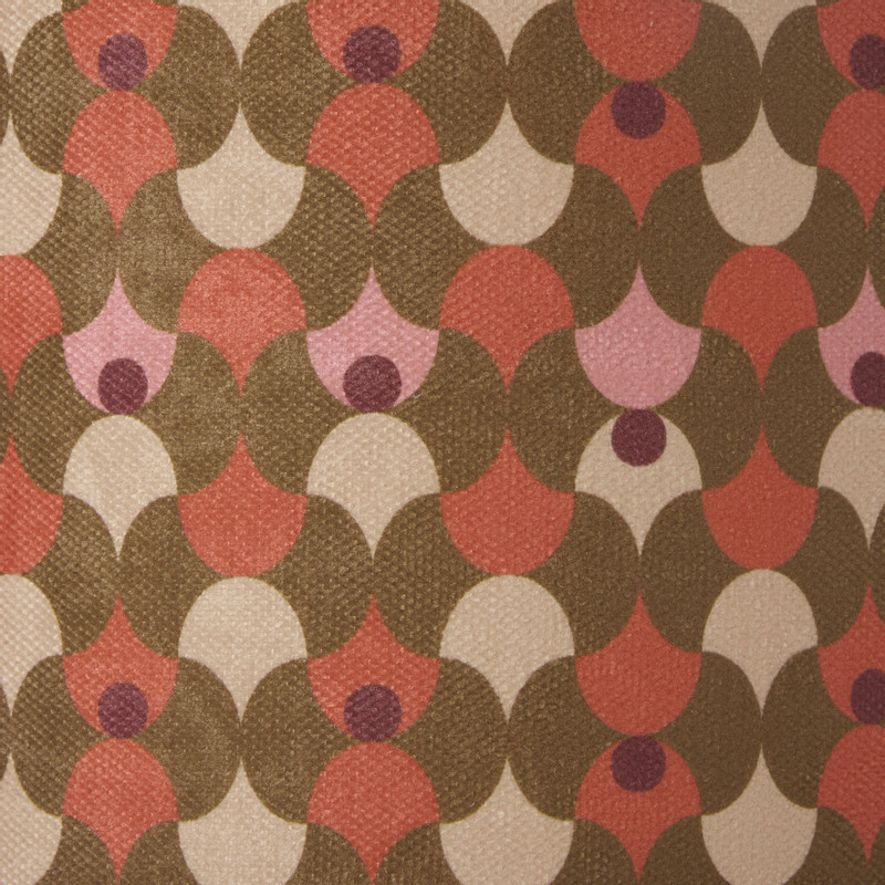 Lampenkap retro groot - bruin/roze - ø24x17 cm