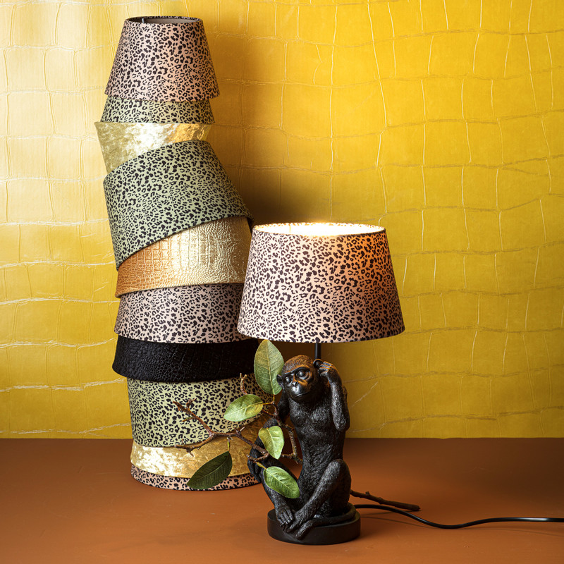 Lampenkap luipaard - groen - 18 cm