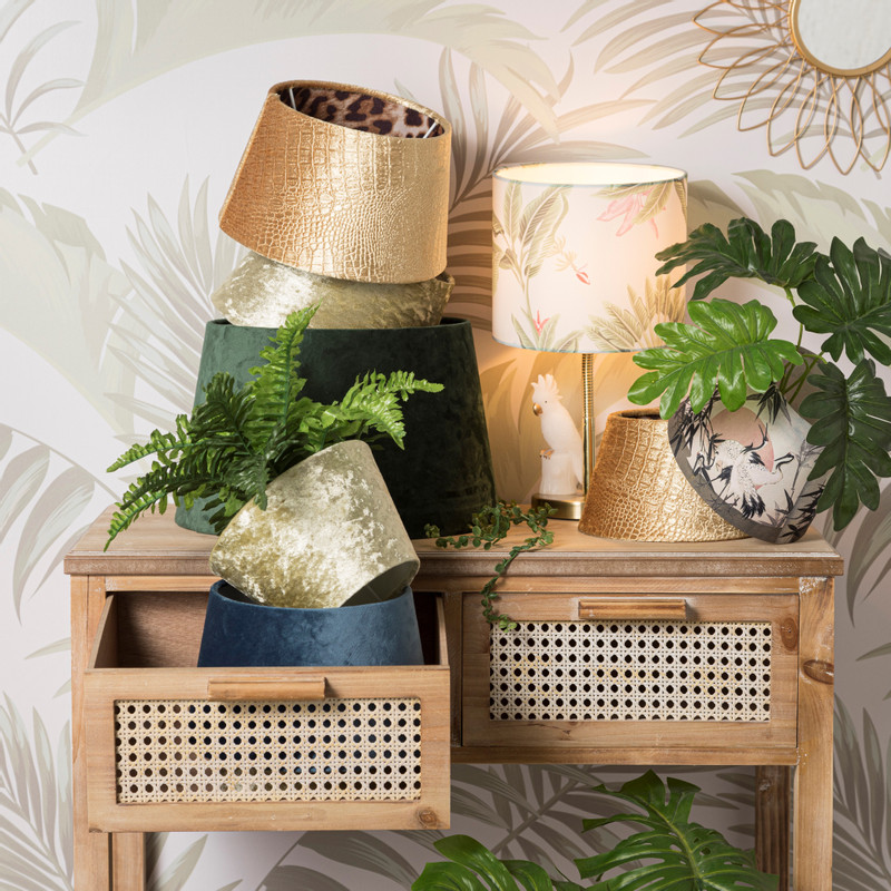 Lampenkap velvet - groen - ø28 cm