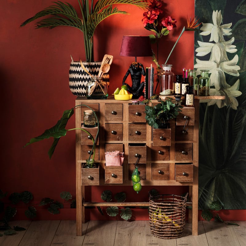 Lampenkap velvet - rood - ø28 cm