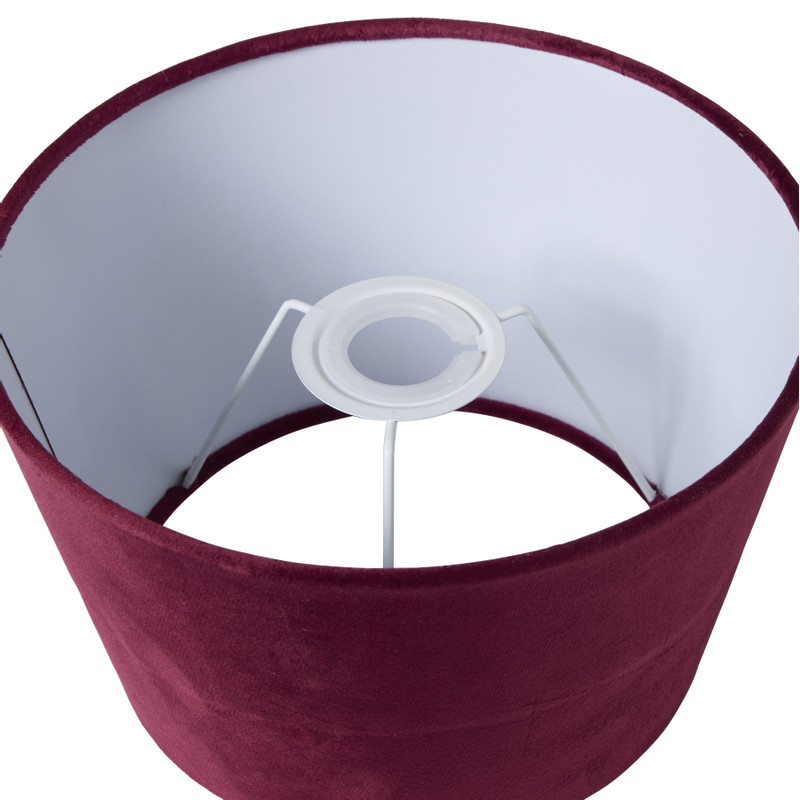 Lampenkap velvet taps - bordeaux rood - ø23x14 cm