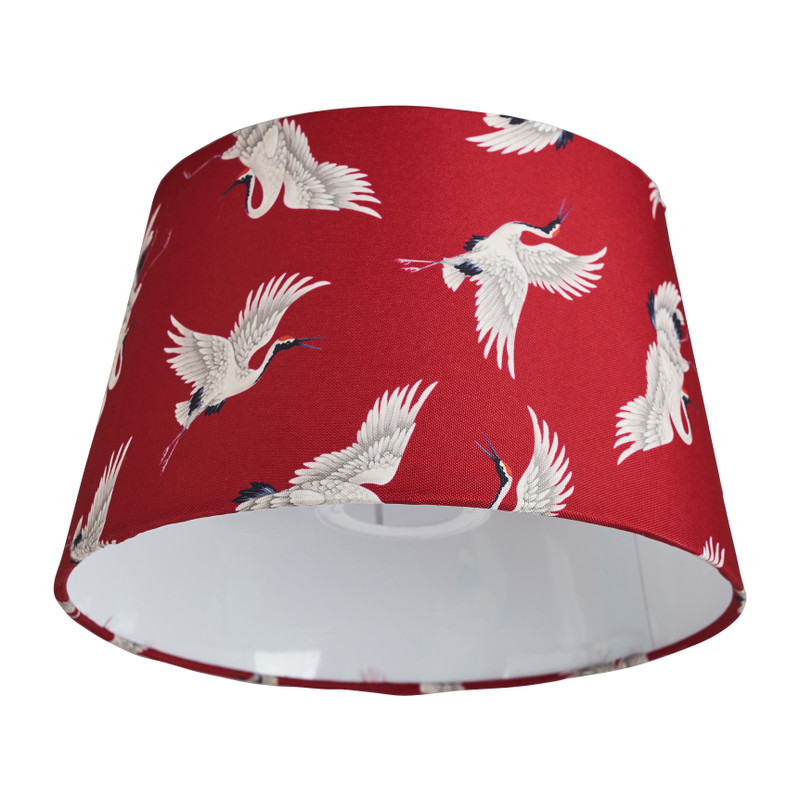 Lampenkap kraanvogel - rood - 18x23x14 cm