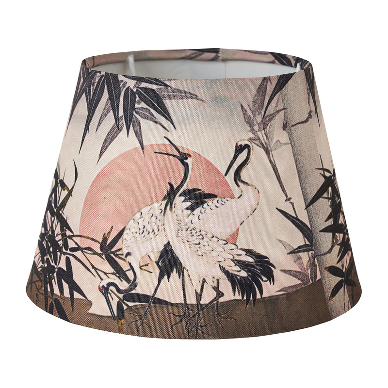 Lampenkap kraanvogel - wit/roze - 12x18x12 cm