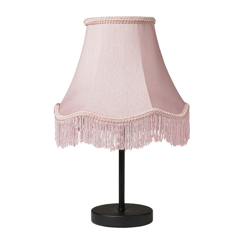 Lampenkap franjes - roze - ⌀25x20 cm 