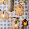 LED lamp palmboom - goud - 26x26x41 cm