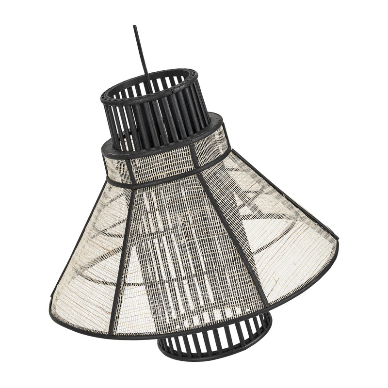 Hanglamp bamboe - zwart/naturel - 47x43 cm