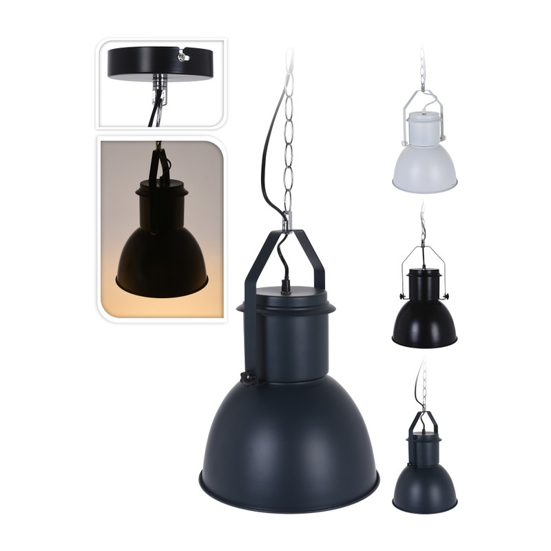 Hanglamp industrieel - grijs - ⌀ 27x17 cm