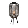 Staande lamp bamboe - zwart - 33x33x77.5 cm