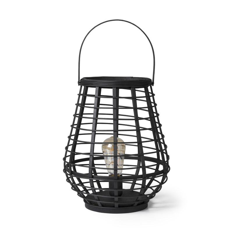 Tafellamp bamboe - zwart - Ø28,5x37 cm