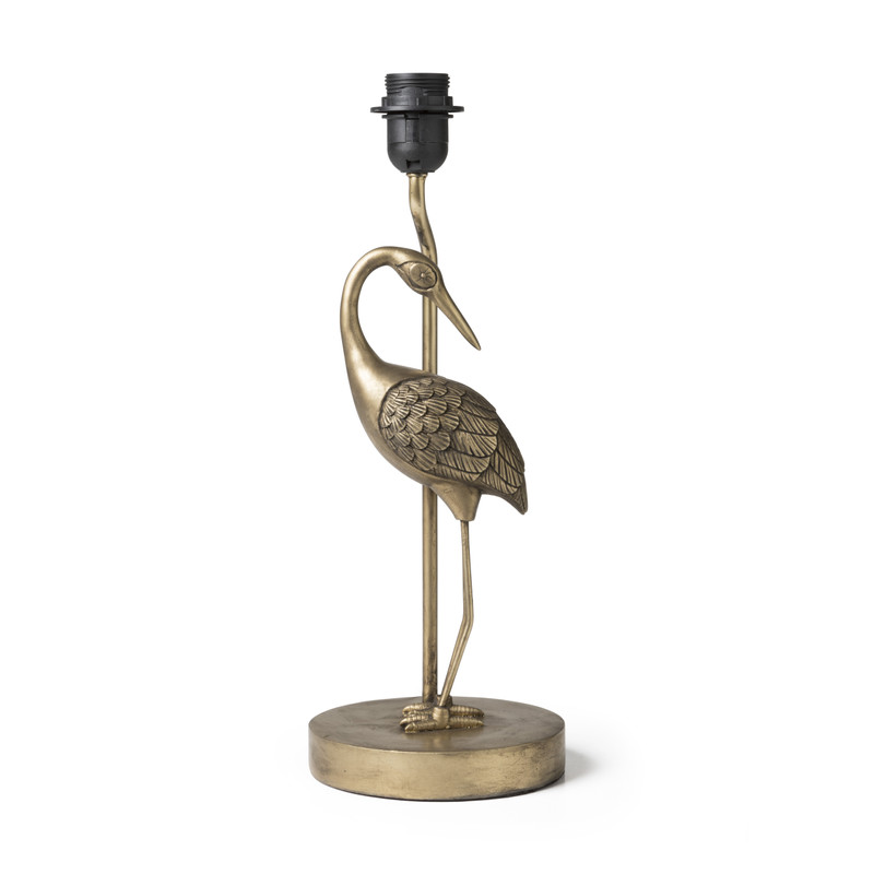 Lampenvoet kraanvogel - goudkleurig - 24x14x41,7 cm