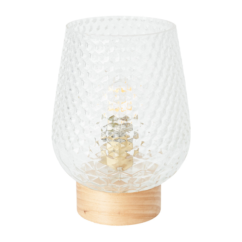 Tafellamp - glas - transparant- Ø12x17cm