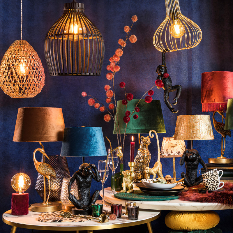 Tafellamp - glas - grijs - Ø21x29cm