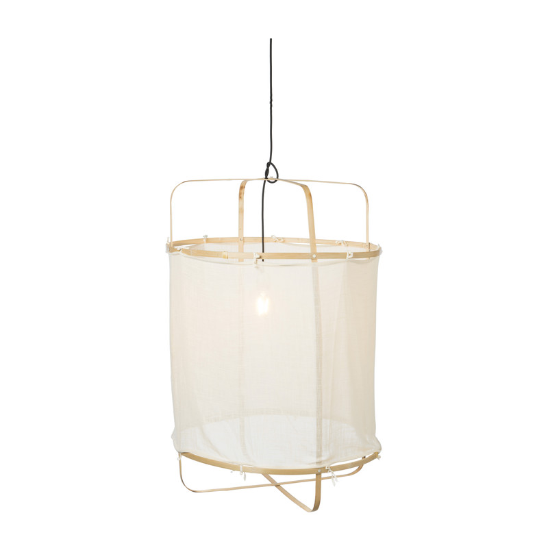 Hanglamp bamboe/katoen - creme - ?66x96 cm