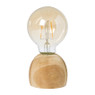 LED lamp houten voet - hout/glas - ø8x13.5 cm