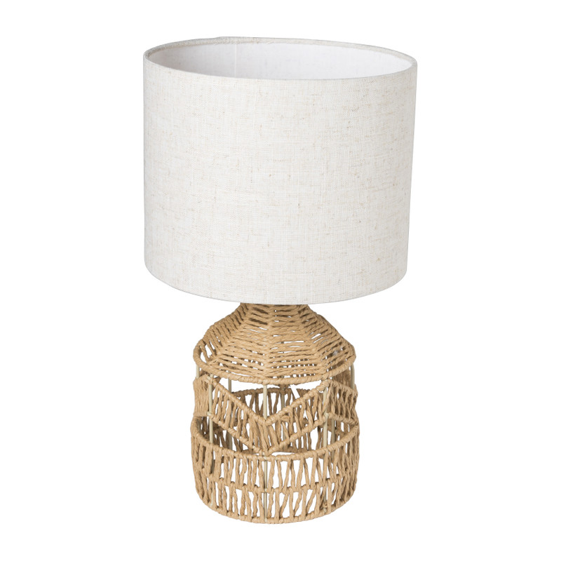 Tafellamp bruin - zeegras - ø25x40 cm