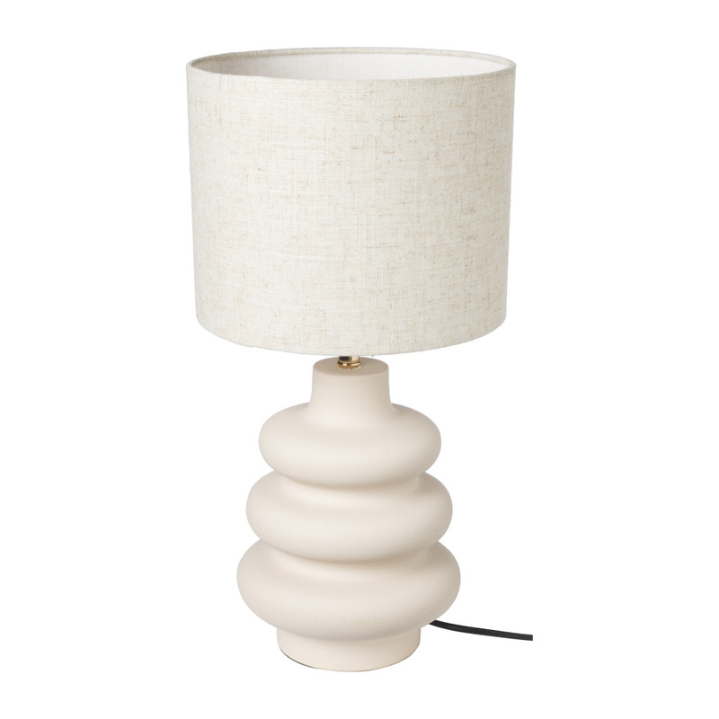 Lampenvoet ribbel - beige - ø17x31 cm 