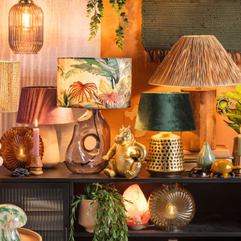 Lampvoet donut - grijs - 18x10x31 cm