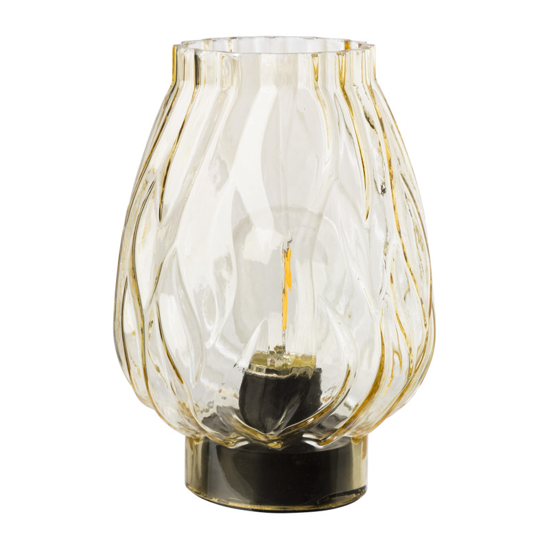 Tafellamp bloemknop - oker - ø12x16.5 cm 