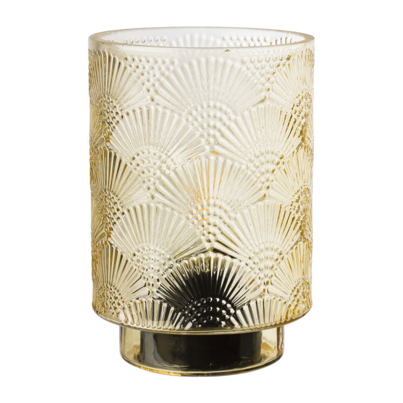 Tafellamp relief - oker - ø10x15 cm 