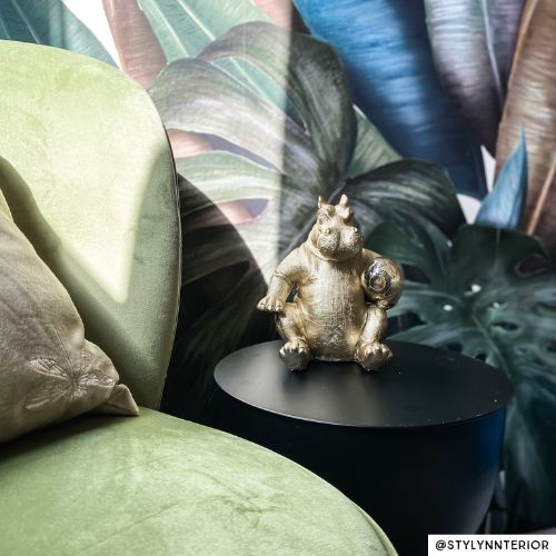 Tafellamp nijlpaard - goud - 19.5 cm