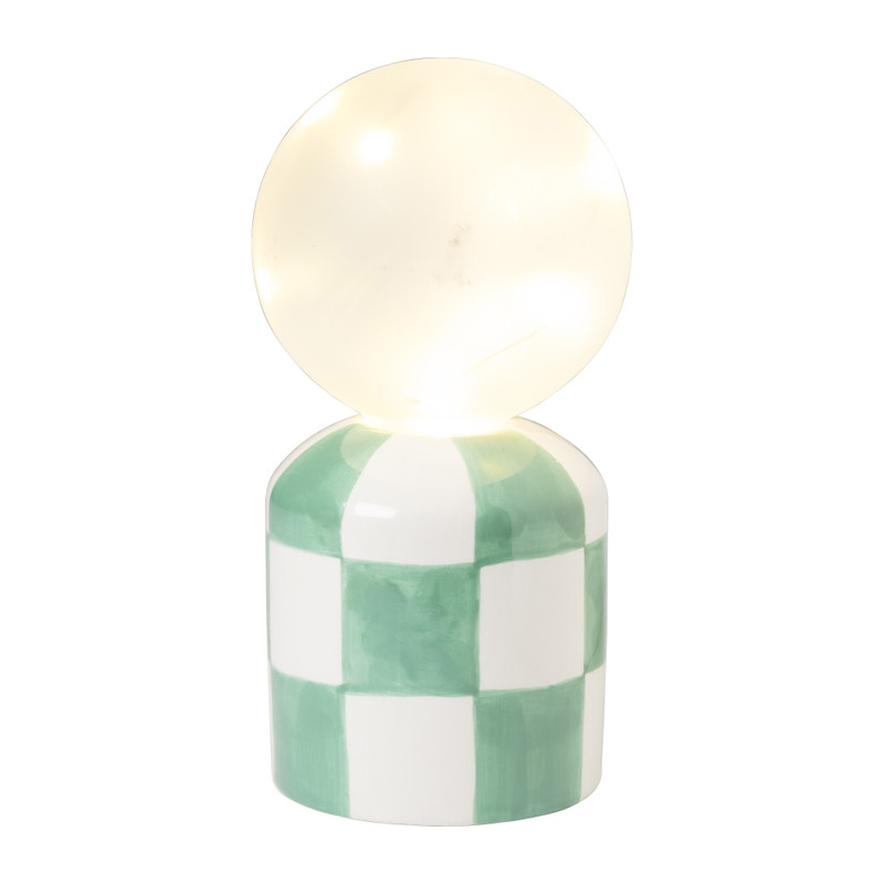 Tafellamp geblokt - groen - ø9x19 cm