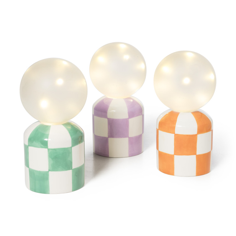 Tafellamp geblokt - groen - ø9x19 cm