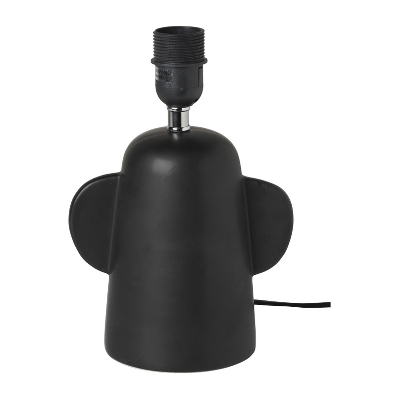 Lampvoet keramiek - zwart - 25.5x17x12 cm