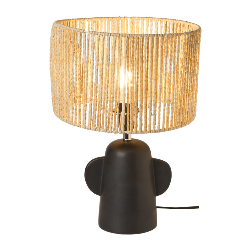 Lampvoet keramiek - zwart - 25.5x17x12 cm