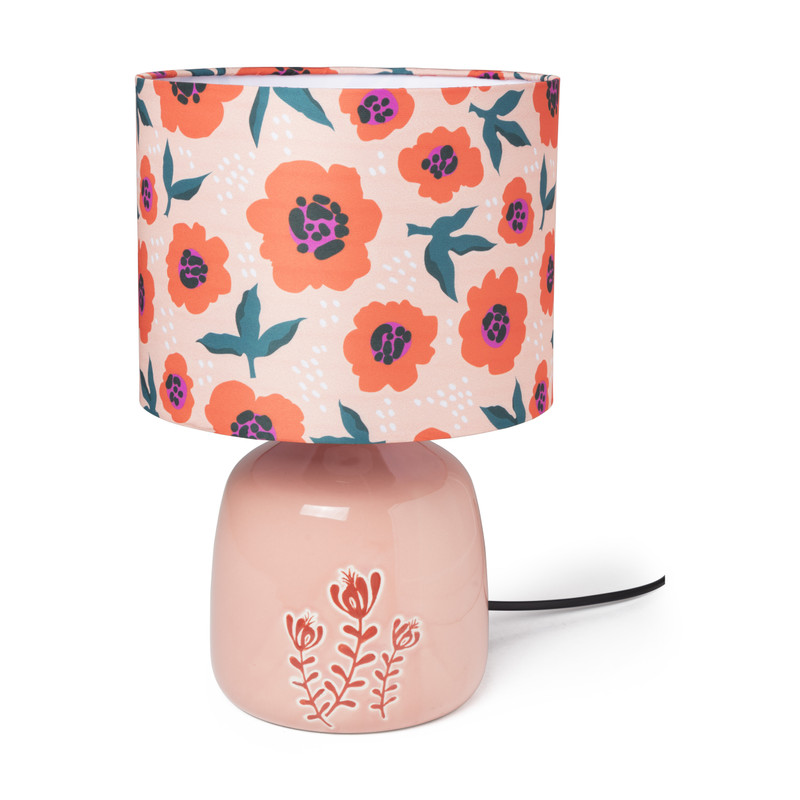 Tafellamp bloemen roze ø22x33.5 cm
