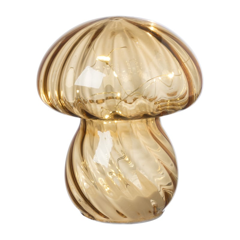 Tafellamp paddenstoel - amber - ø13x15 cm