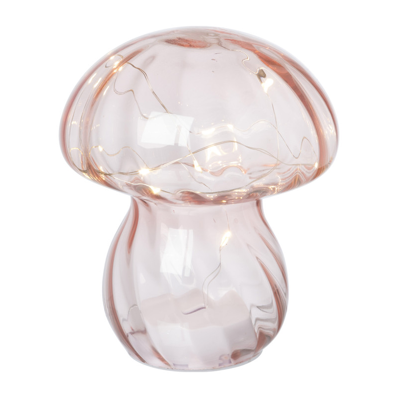 Tafellamp paddenstoel - roze - ?13x15 cm