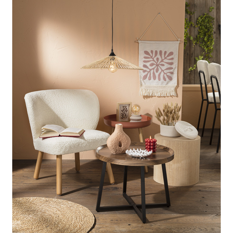 Tafellamp geometrisch - beige - ø10x17.5 cm