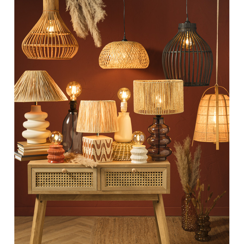 Tafellamp geometrisch - terra - ø10x17.5 cm