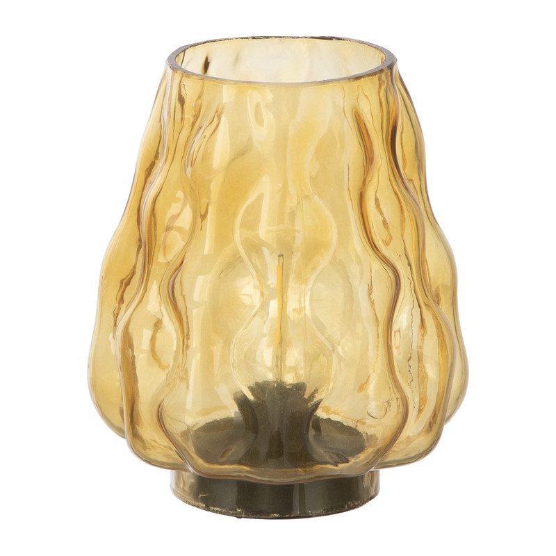 Tafellamp bollen - oker - ø13x16 cm