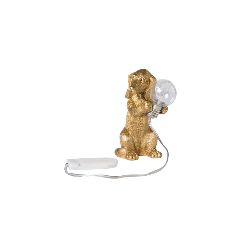 Lampje teckel hoog - goudkleurig - 10x7.5x5.5 cm