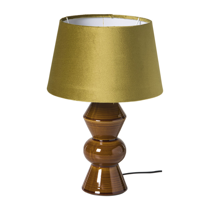 Lampvoet reactive glaze - bruin - ø9.5x21 cm