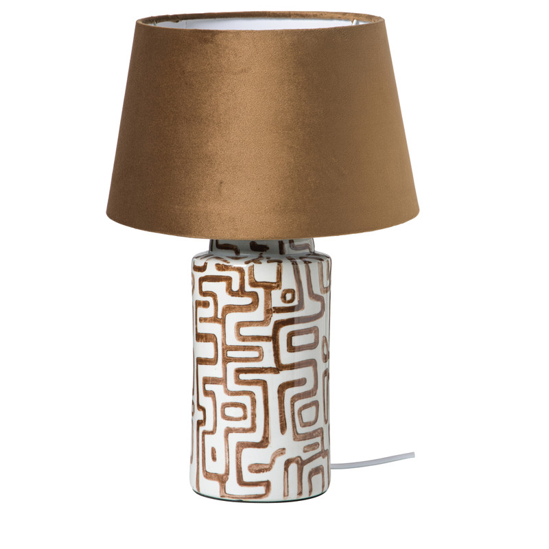 Lampvoet zigzag - beige/bruin - ø22x30.5 cm