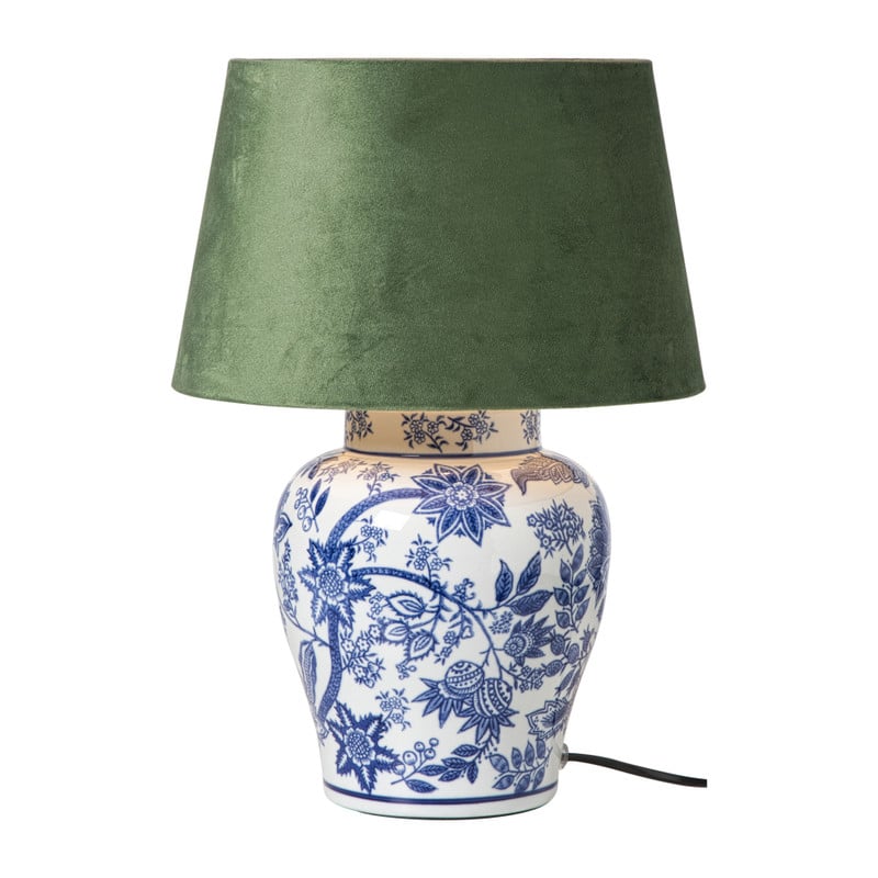 Lampvoet keramiek - wit/blauw - ø18x22 cm 