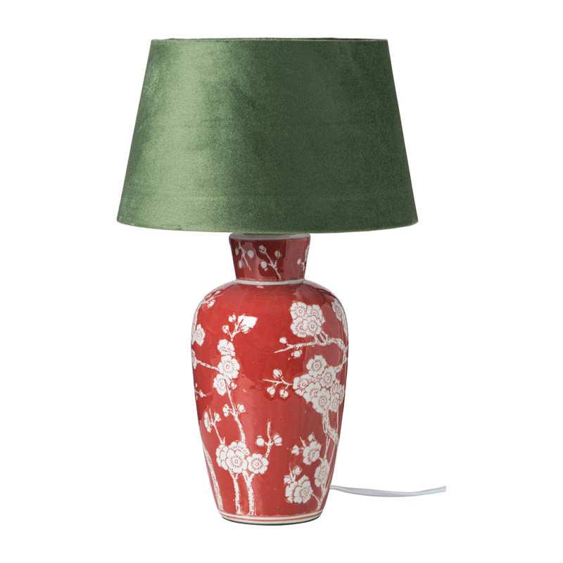 Lampvoet bloemen - rood -ø22x30.5 cm