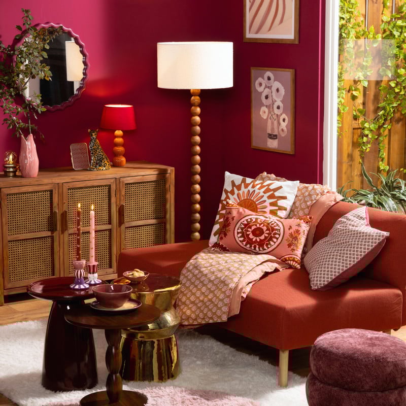 Lampvoet bollen hoog - bruin - ø25x130 cm