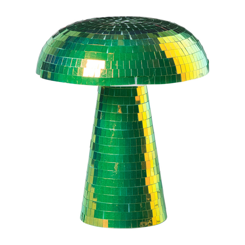 Lamp disco paddenstoel - groen - ø15x18 cm