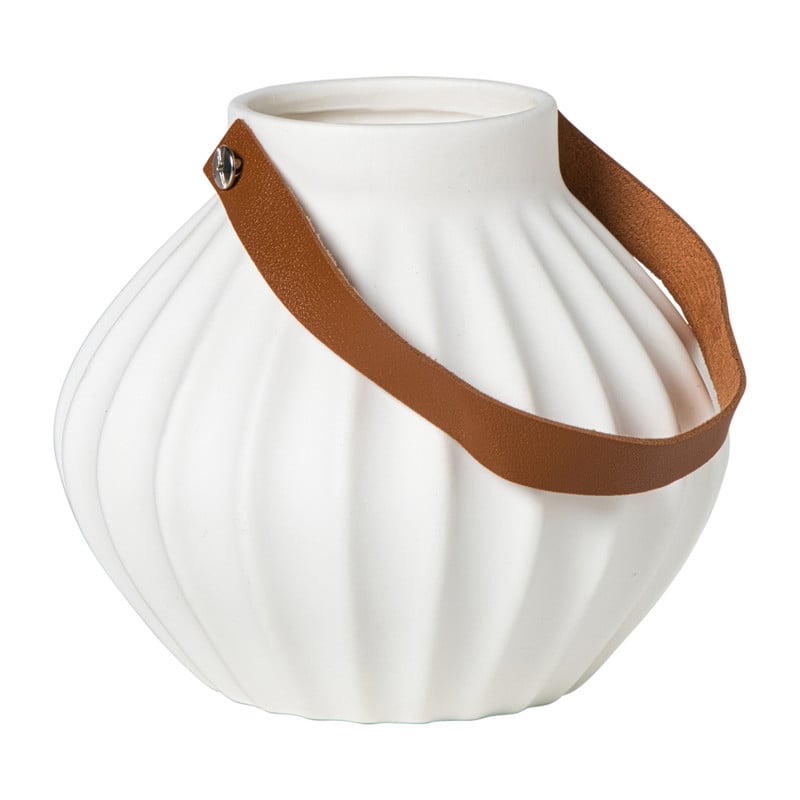 LED lamp keramiek laag - wit - 13x15.5x15.5 cm